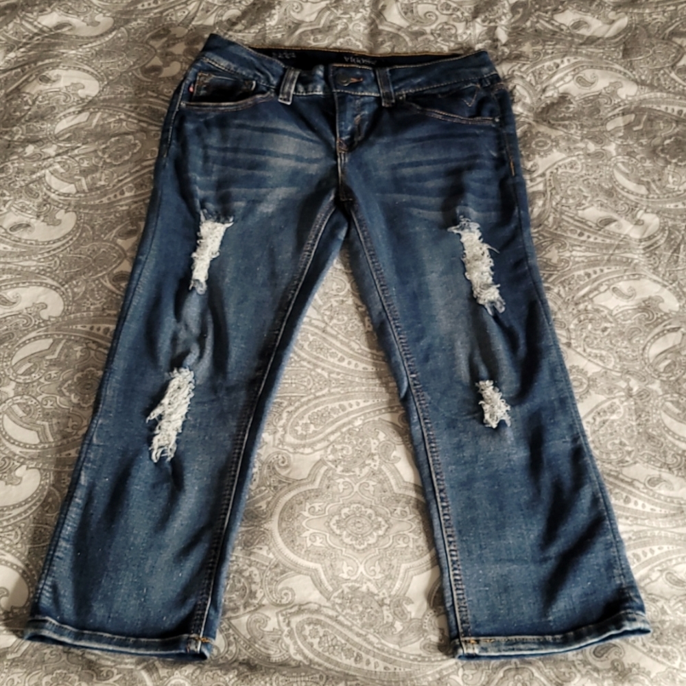 Vigoss Girls Size 12 The Chelsea Distressed Cropped Jeans
